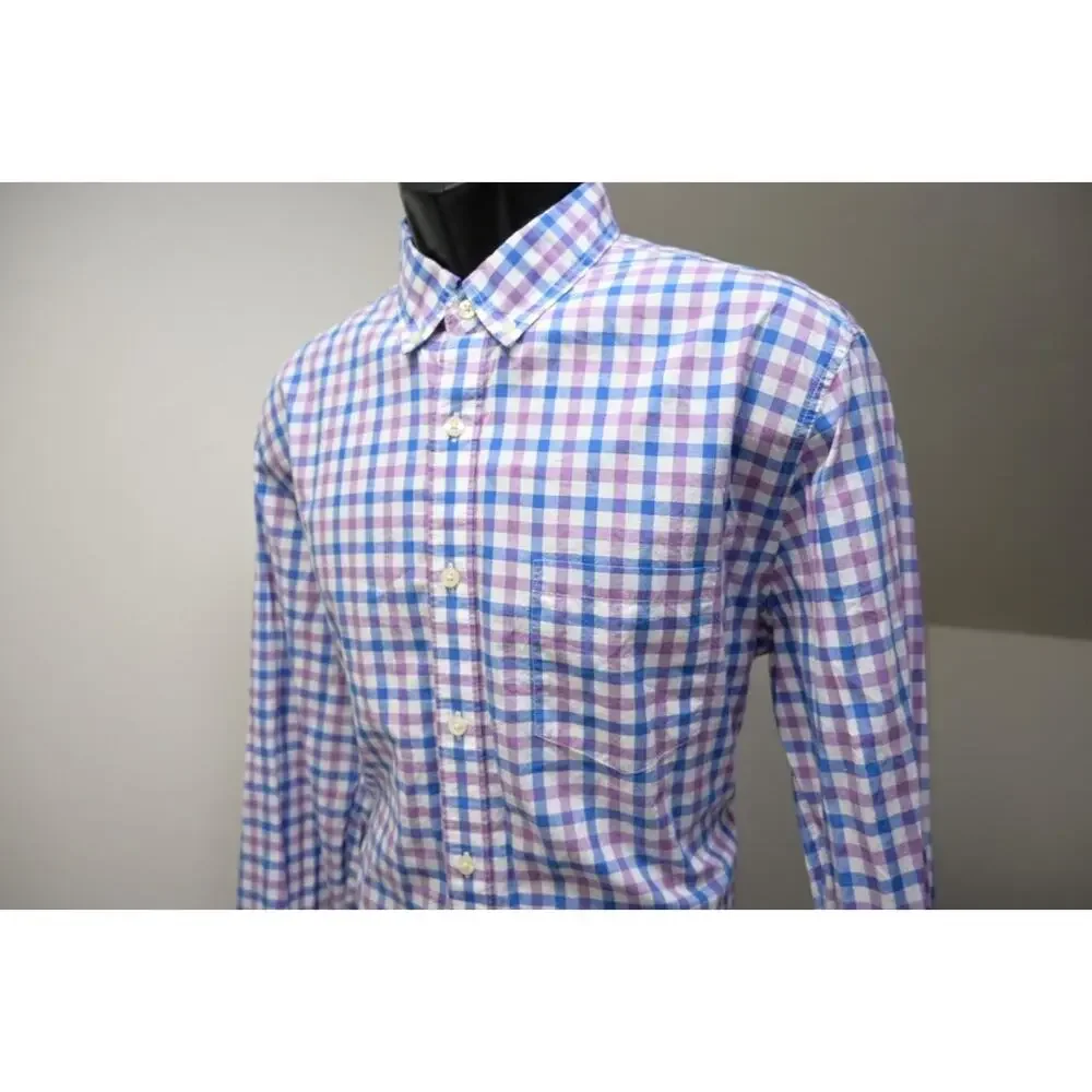 J Crew Dress Shirt Plaid Casual‎ Long Sleeve Button Up Mens Sz Large
